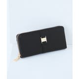 ブラック | MURUA(ムルーア)ラウンドファスナー長財布 MR-W1441 ロゴプレート | ELGAES