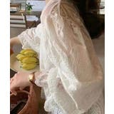 クルーネック総レースブラウス | ENAF | 詳細画像2 