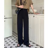 ブラック | スラックスハイウエストパンツ | ENAF