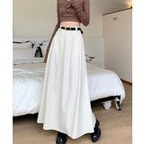 ホワイト | ウエストタックロングスカート | ENAF
