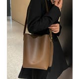 ブラウン | フェイクレザーショルダーバッグ | ENAF