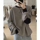 配色リブ切替ルーズボーダープルオーバー | ENAF | 詳細画像6