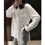 サイドボタンアシンメトリーロングTシャツ | ENAF | 詳細画像6