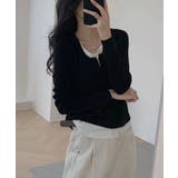 レイヤード風 キーネックニット | ENAF | 詳細画像8