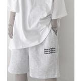 アッシュグレー | Logo Print Sweat Half PT | ENAF
