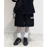 ブラック | Logo Print Sweat Half PT | ENAF