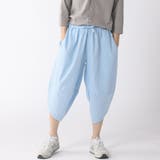 サックス | リネン パンツ クロップドパンツ | ENJOUEMEN