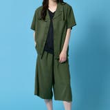 カーキ | セットアップ 開襟シャツ ガウチョパンツ | ENJOUEMEN