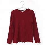 A.ワインレッド | \キッズ部門1位獲得リブTOPS キッズ 長袖tシャツ | ever closet