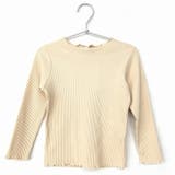 A.ベージュ | \キッズ部門1位獲得リブTOPS キッズ 長袖tシャツ | ever closet