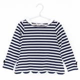 ネイビー×ホワイト | \裾スカラップチュニック 長袖 キッズ | ever closet