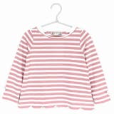 ピンク×ホワイト | \裾スカラップチュニック 長袖 キッズ | ever closet
