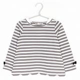ディープグレー×ホワイト | \裾スカラップチュニック 長袖 キッズ | ever closet