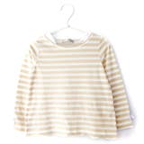 ホワイト×ベージュ | \裾スカラップチュニック 長袖 キッズ | ever closet