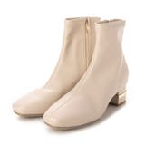 IV(アイボリー) | 5cmヒールスクエアセンターシームショートブーツ | EVOL