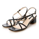 BL(ブラック) | スクエアブロックヒールサンダル | EVOL