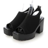 BL(ブラック) | ニット厚底サンダル | EVOL