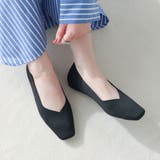 【洗える・超軽量片足116g】ニットスクエアフラットパンプス | EVOL | 詳細画像21 