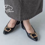 【晴雨兼用・クッション入り】ゴールドバックル4.5cmパンプス | EVOL | 詳細画像1 