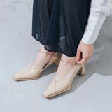 【美脚効果・クッション入り】Vカットスクエア6cmアンクレットパンプス | EVOL | 詳細画像6 