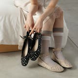 【柔らかい・クッション入り】2WAYスタッズアンクルストラップフラットパンプス | EVOL | 詳細画像2 