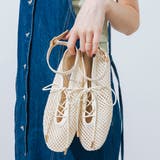 【柔らかい・軽量】レースアップメッシュフラットパンプス | EVOL | 詳細画像1 