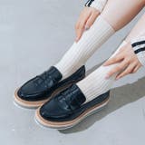 【美脚効果・22.0-25.0cm展開】厚底プラットフォームローファー | EVOL | 詳細画像1 