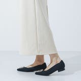 【柔らかい・クッション入り】ビジューバックルソフトニットVカットパンプス | EVOL | 詳細画像4 