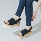 【XS-LLサイズ展開・柔らかい】厚底スクエアニットサンダル | EVOL | 詳細画像7 