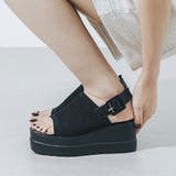 【XS-LLサイズ展開・柔らかい】厚底スクエアニットサンダル | EVOL | 詳細画像1 