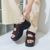 【XS-LLサイズ展開・軽量】スクエア厚底ベルトサンダル | EVOL | 詳細画像1 