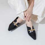 【S-LLサイズ展開・柔らかい】ゴールドモチーフウエッジミュール | EVOL | 詳細画像2 