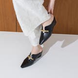 【S-LLサイズ展開・柔らかい】ゴールドモチーフウエッジミュール | EVOL | 詳細画像1 