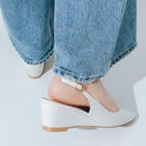 【軽量・クッション入り】ソフトスクエアバックストラップウエッジパンプス | EVOL | 詳細画像5 