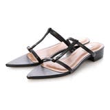 BL(ブラック) | 【軽量・柔らかい】Tストラップミュールサンダル | EVOL