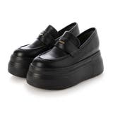 BL(ブラック) | 【XS-LLサイズ展開・軽量】8cm厚底コインローファー | EVOL