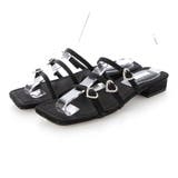 BL(ブラック) | 【クッション入り・柔らかい】ハートフラットサンダル | EVOL