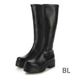 BL(ブラック) | 【S-LLサイズ展開・美脚効果あり】ストレッチ5cmソールロングブーツ | EVOL