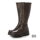 BR(ブラウン) | 【S-LLサイズ展開・美脚効果あり】ストレッチ5cmソールロングブーツ | EVOL