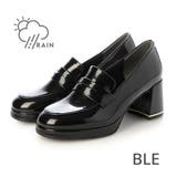 BLE(ブラックエナメル) | 【晴雨兼用・ふかふか】ストームラウンド6.5cmコインローファー | EVOL