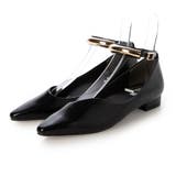 BL(ブラック) | 【クッション入り・ふかふか】ウェーブカットフラットパンプス | EVOL