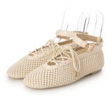 IV(アイボリー) | 【柔らかい・軽量】レースアップメッシュフラットパンプス | EVOL