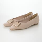 PK(ピンク) | 【柔らかい・クッション入り】スクエアバックルソフトニットVカットパンプス | EVOL