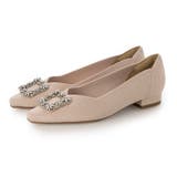 LPK(ライトピンク) | 【柔らかい・クッション入り】ビジューバックルソフトニットVカットパンプス | EVOL