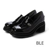 BLE(ブラックエナメル) | 【柔らかい・クッション入り】6cmバックルローファー | EVOL