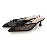 BL(ブラック) | 【柔らかい・クッション入り】シアーチュールリボンミュール | EVOL