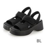 BL(ブラック) | 【XS-LLサイズ展開・軽量】スクエア厚底ベルトサンダル | EVOL
