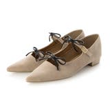 BGC(ベージュコンビ) | ダブルリボンソフトポインテッドパンプス | EVOL