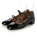 BLE(ブラックエナメル) | ダブルストラップラウンドパンプス | EVOL