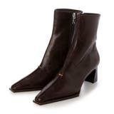 BR(ブラウン) | 6cmヒールスクエアショートブーツ | EVOL